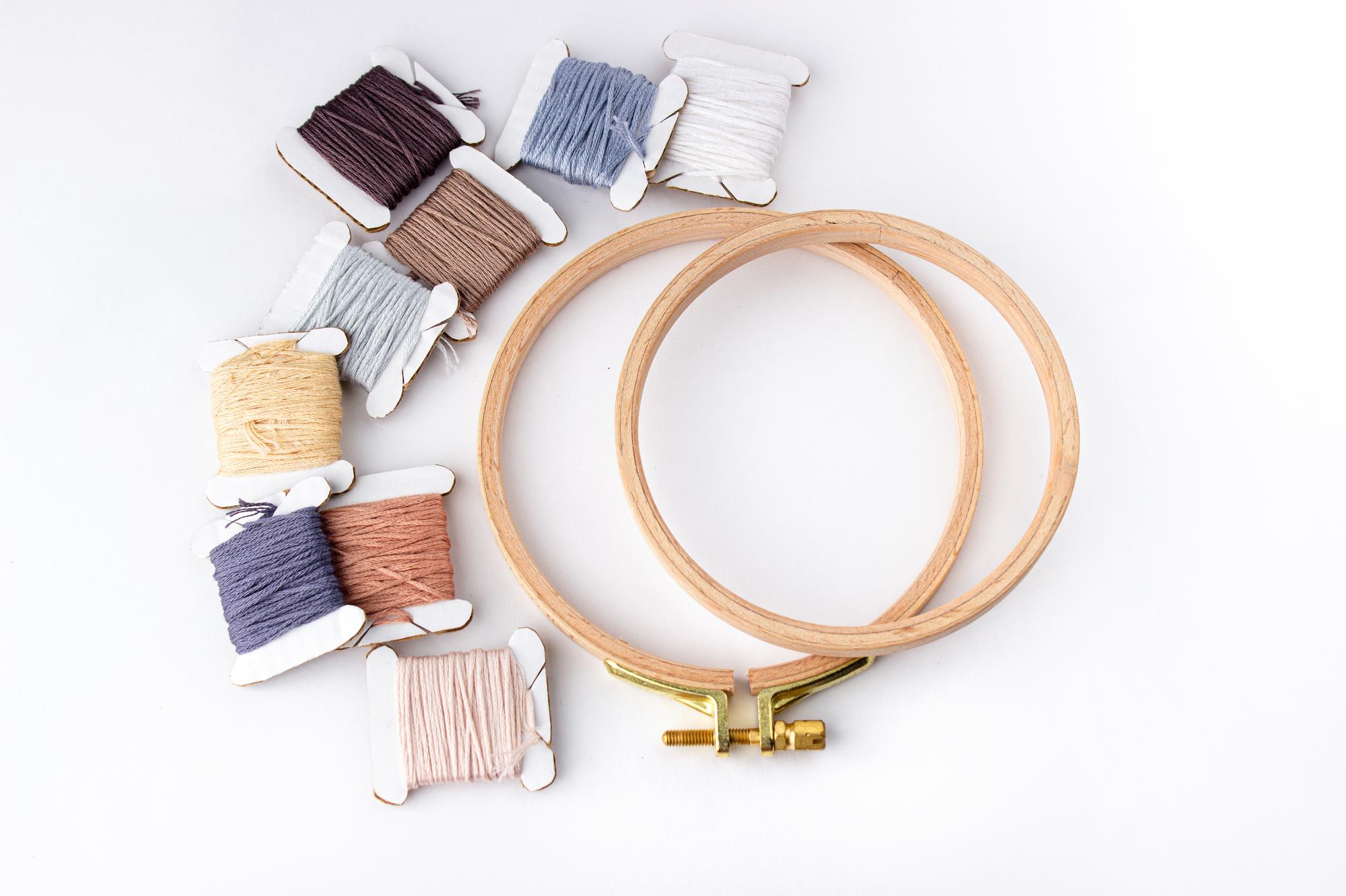 Compact collage of embroidery kits